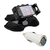 iKross Car Dashboard Mount Holder + White 2 Port USB Car Charger Adapter for Mobile Phone, Digital Camera, Sony PSP, Nintendo DSi, MP3 Devices, GPS, 41Lo iG8DBL. SL160 iKross Car Dashboard Mount Holder + White 2 Port USB Car Charger Adapter for Mobile Phone, Digital Camera, Sony PSP, Nintendo DSi, MP3 Devices, GPS,
