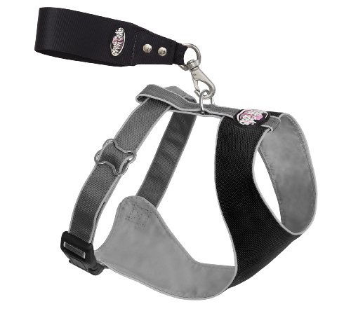 Doggles Over the Head Dog Harness - Black Gray - XX Small