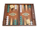 Mahogany Backgammon Set - Large - Green