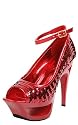Mica09 Square Sequin Cutout Platform Heels RED