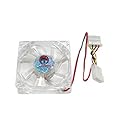 PC Modding Lüfter 80x80mm, blaue LED, transparent