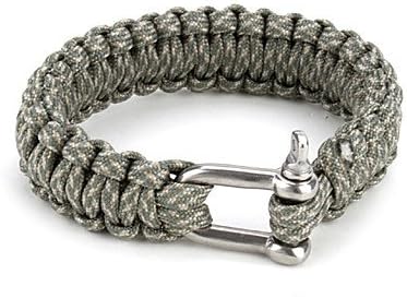 ZCL Para-Cord Survival Bracelet with Aluminium Connection Buckle (Grey) , Gray