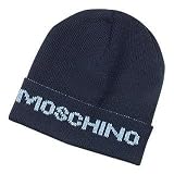 Moschino Signature Knit Wool Skull Cap Blue