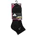 adidas Women's Cushioned Quarter Socks (3-Pair), Black/Black, Medium, (Shoe Size 5-10)