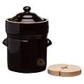 Euroquest Imports Fermenting Crock with Stone, 5-Liter