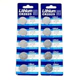 Bluecell 10 Pcs CR2025 Lithium Button Cell Battery 3V for Watch Toy Calculator