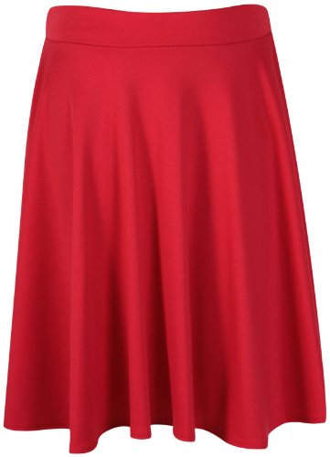 PurpleHanger Women's Plain Skater Midi Skirt Plus Size