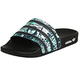 adidas Originals Mens Adilette Sandal,Black/Green/Green,9 M US