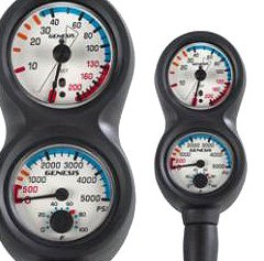 Genesis 200 ft. Depth, Pressure, Temp Gauge - Console with Optional Compass ( more) Scuba Dive Diving Diver Gear Authorized Dealer Full Warranty