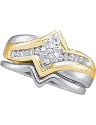 0.28CTW DIAMOND LADIES TRIO SET WITH 0.07CTW ROUND CENTER
