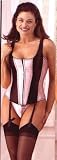 French Style Pink and Black Strapped Corset, Asst. Sizes