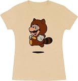 Nintendo Mario Tanooki Raccoon Juniors Cream T-shirt Tee