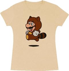 Nintendo Mario Tanooki Raccoon Juniors Cream T-shirt Tee