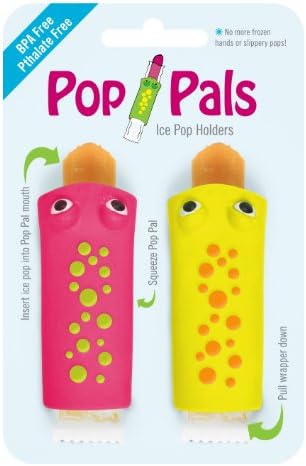 Pop Pals Ice Pop Holders, 2 Pack, Pink/Yellow (Discontinued by Manufacturer)