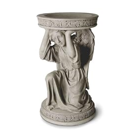 Stone Finish Angel Birdbath by 