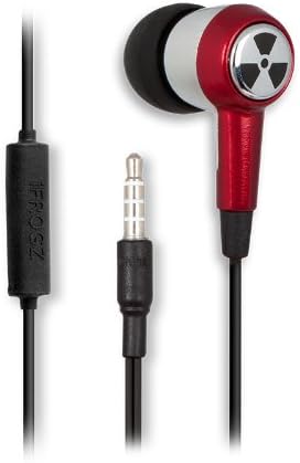 Earpollution Ozone EarBuds with Microphone - Retail Packaging - Red/Chrome (Discontinued by Manufacturer)