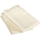 Egyptian Cotton 1500 Thread Count Oversized King Pillowcase Set Solid, Ivory