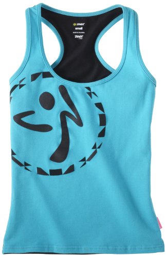 Zumba Fitness Women’s Vibe Racerback Top, Waterfall, X-Small