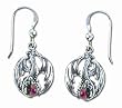 Solid Sterling Silver Color Crystal Dragon Earrings