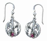 Solid Sterling Silver Color Crystal Dragon Earrings