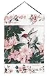 Hummingbird Garden Flowers Wall Hanging Tapestry 17" x 26"