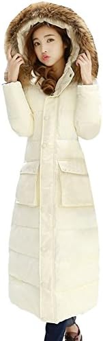 Sexyggs Women's Trench Down Coat Jacket Windbreaker Faux Fur Hood Full Length
