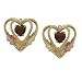 Black Hills Gold 10K Heart Garnet Earrings