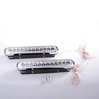 White 2 IN 1 Car Truck Universal Day Fog Thinnest 12 LED Car Light