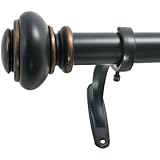 Decopolitan 1-Inch Urn Single Window Treatment Rod Set, 18 to 36-Inch, Antique Bronze