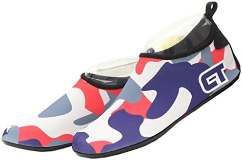 DeftGet Unisex Barefoot Water Skin Shoes Flexible for Beach Swim Surf Yoga Exercise Running Diving Men Women Shoes (XXXXL( US 10.5-11 EUR 46-47), BLUE)