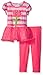 Youngland Girls' Crochet Knit Tutu Dress with Flower Applique and Legging Set