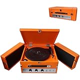 Pyle PLTT82BTOR Vintage Retro Classic Style Bluetooth Turntable Record Player with Vinyl-To-MP3 Recording