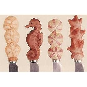 SeaHorse beach knife SPREADER SET kitchen utensil decor by Crossroads