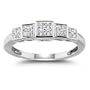 10k White Gold 5-Square Cluster Diamond Ring (1/4 cttw, I-J Color, I1-I2 Clarity), Size 7
