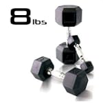 8lb Rubber Coated Hex Dumbbell