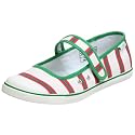 Sugar Women's Mary Jane Cat Preppy Stripe Flat