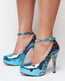 Iron Fist Siren Turquoise Metallic Platfrom Shoe