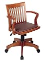 Office Star Wood Bankers Chair with Padded Seat - Fruitwood