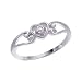 14K White Gold 0.05 ct. Diamond Heart Ring