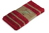 Shaggie 2-Pack Chenille Multi-Purpose Cloth, Red with Khaki Stripe
