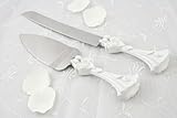 CALLA LILY BRIDE AND GROOM CAKE KNIFE AND SERVER SET