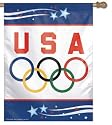 27"x37" USA Olympics Olympic Rings Banner