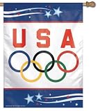 27x37 USA Olympics Olympic Rings Banner Beijing