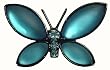 Set Of 4 Stylish December Blue Topaz Birthstone Butterfly Pins #14732