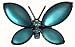 Set Of 4 Stylish December Blue Topaz Birthstone Butterfly Pins #14732