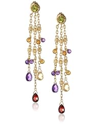 18k Gold Over Sterling Silver Multi-Stone Multi-Strand Drop Earrings