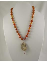 Jewelry: Carnelian and Ocean Jasper Gemstone Necklace - Anca