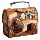 John Wayne American Cowboy Dome Tin Tote Lunch Box