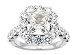 DIAMOND CUSHION CUT ENGAGEMENT RING 4.32CTW 18KWG