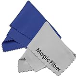 (2 Pack) MagicFiber Microfiber Cleaning Cloths - For Tablets, Lenses, and Other Delicate Surfaces (1 Blue, 1 Grey)